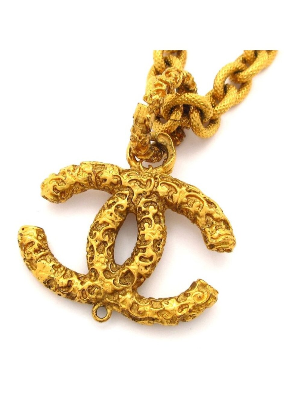 Chanel Necklace Gold CC Logo Lava